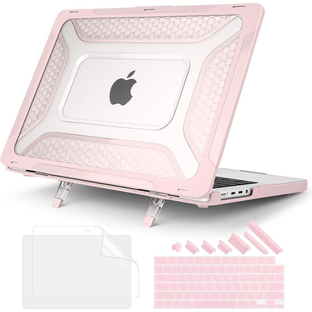 Batianda Heavy Duty Case for MacBook Air 13 inch Pink Shockproof Hard Shell